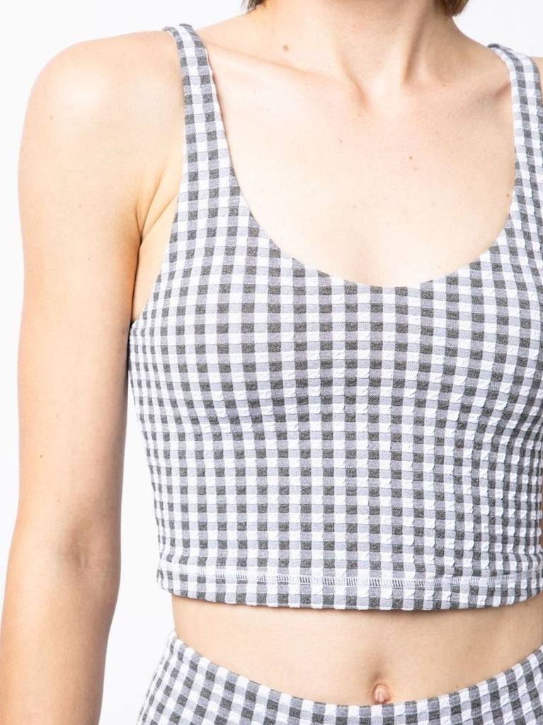 Grey Masilda Tess Gingham Cropped Training Top