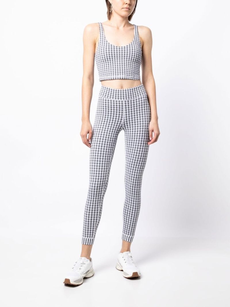 Grey Masilda Tess Gingham Cropped Training Top