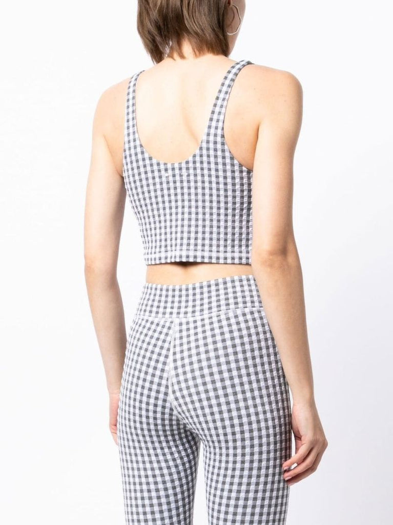 Grey Masilda Tess Gingham Cropped Training Top