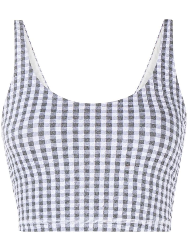 Grey Masilda Tess Gingham Cropped Training Top