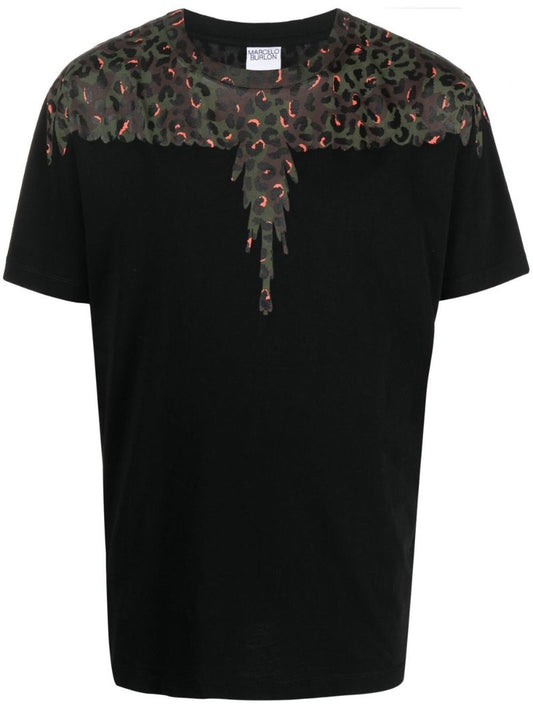 Black Animalier Wings Cotton T-shirt