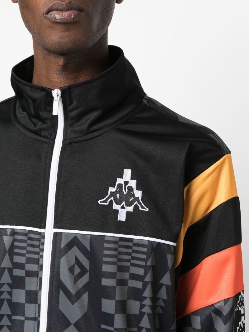 Multicolour Geometric Pattern Zip-up Lightweight Jacket