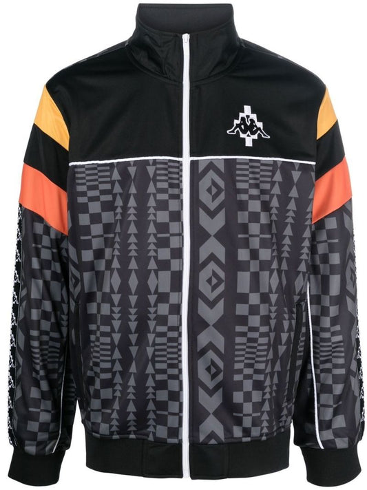 Multicolour Geometric Pattern Zip-up Lightweight Jacket