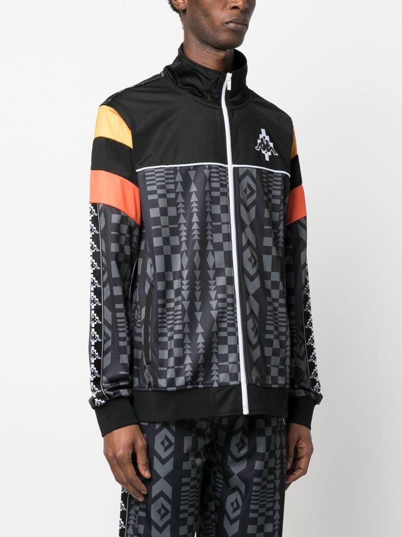 Multicolour Geometric Pattern Zip-up Lightweight Jacket