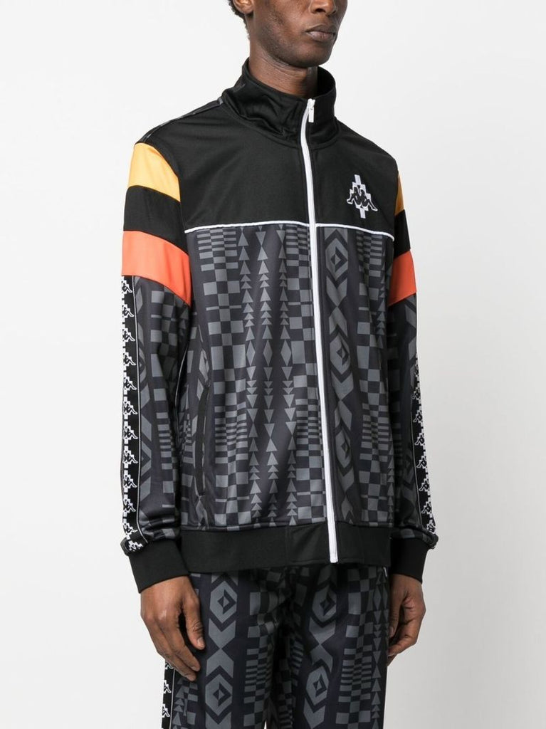 Multicolour Geometric Pattern Zip-up Lightweight Jacket