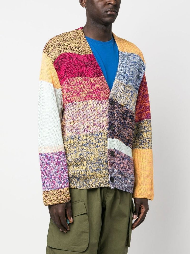 Multicolour Colourblock Cotton Cardigan