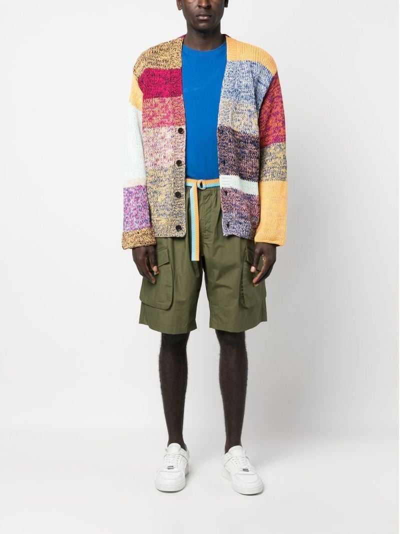 Multicolour Colourblock Cotton Cardigan