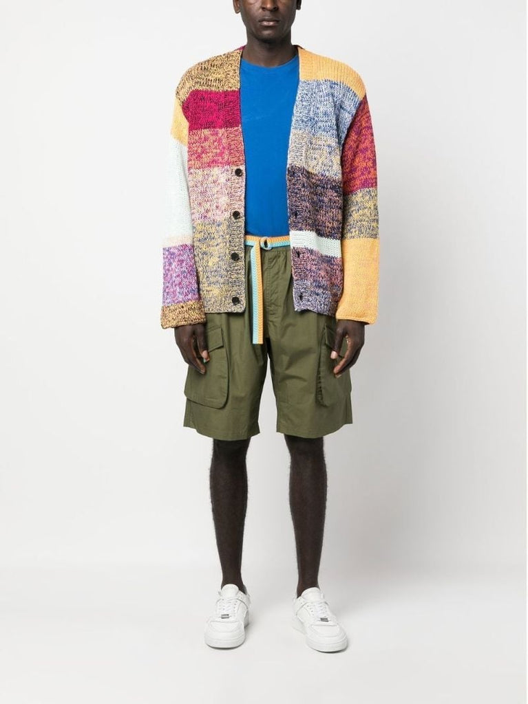 Multicolour Colourblock Cotton Cardigan