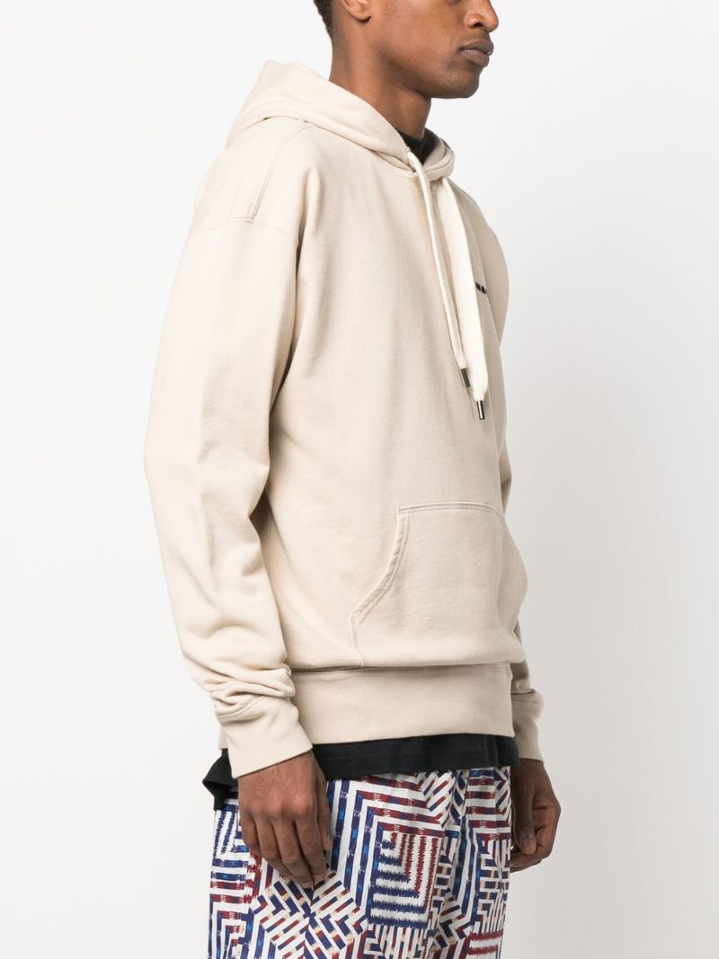 Neutral Marcello Embroidered Logo Hoodie
