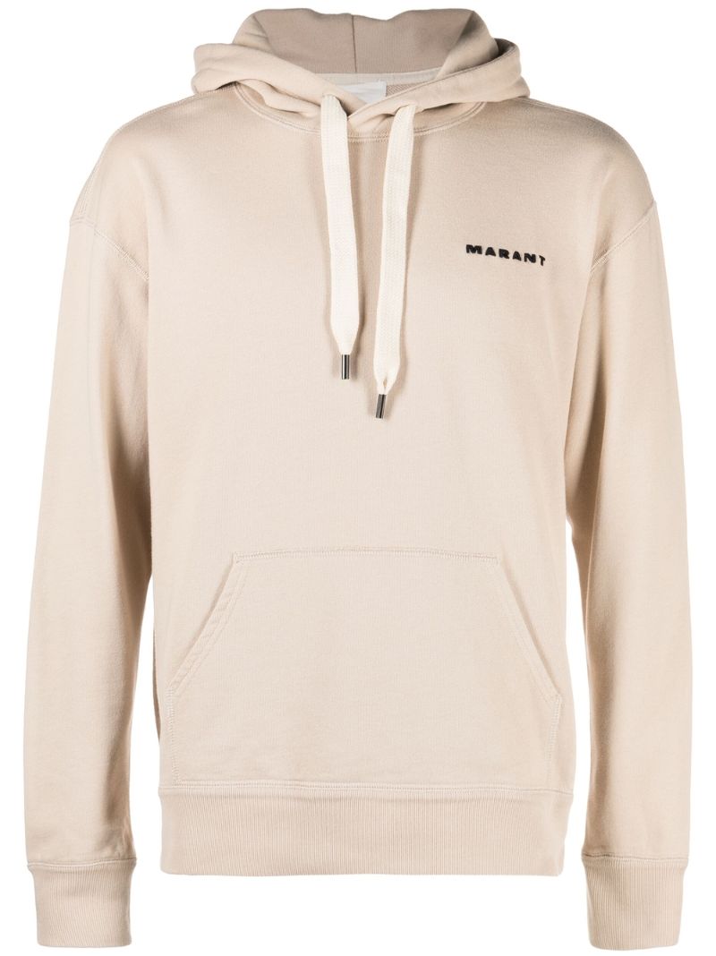 Neutral Marcello Embroidered Logo Hoodie