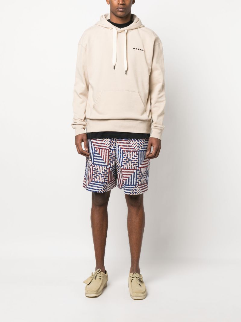 Neutral Marcello Embroidered Logo Hoodie