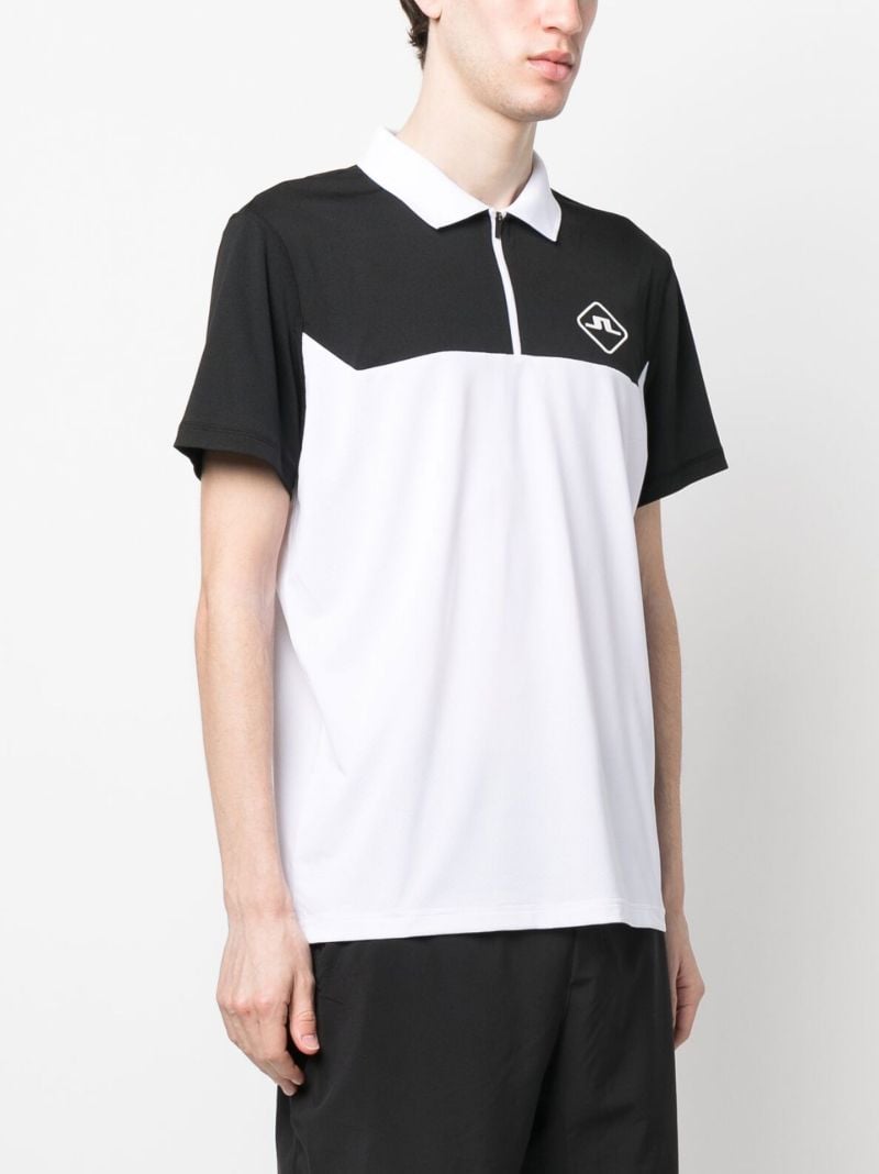 White Logo Print Polo Shirt