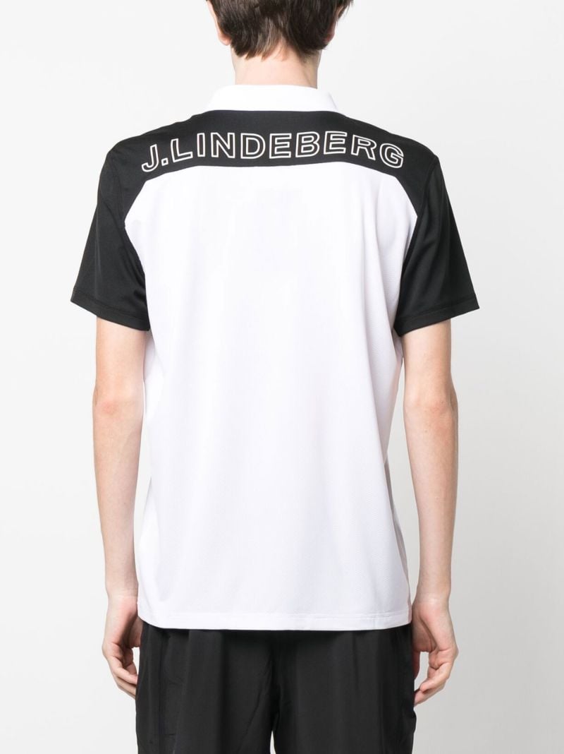 White Logo Print Polo Shirt