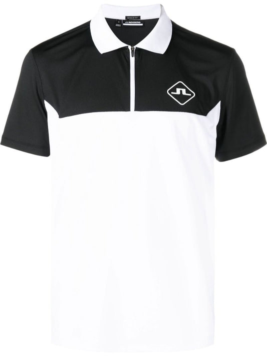 White Logo Print Polo Shirt