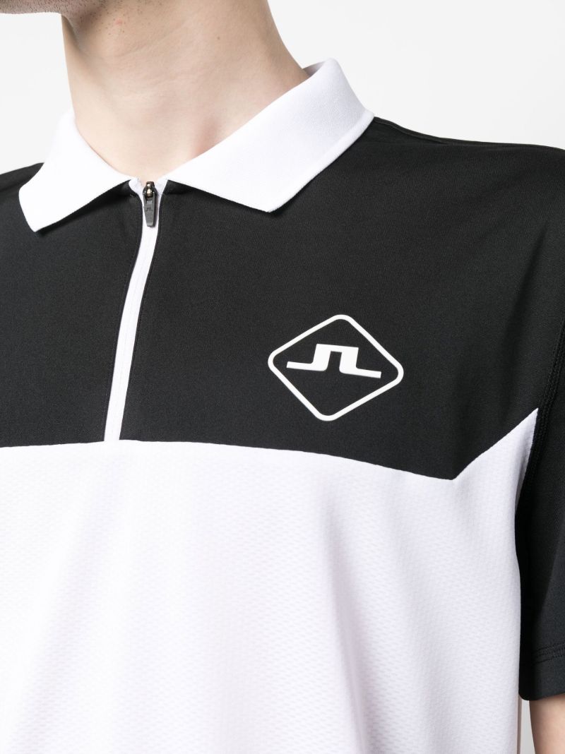 White Logo Print Polo Shirt