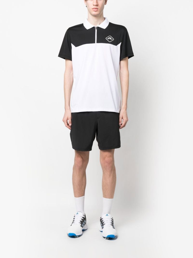 White Logo Print Polo Shirt
