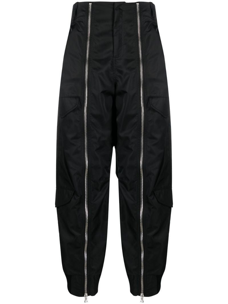 Black Zip-up Tapered Trousers
