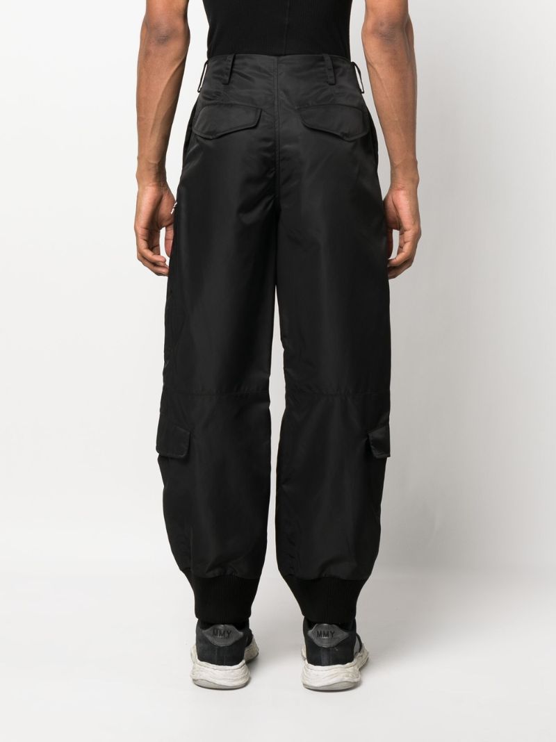 Black Zip-up Tapered Trousers