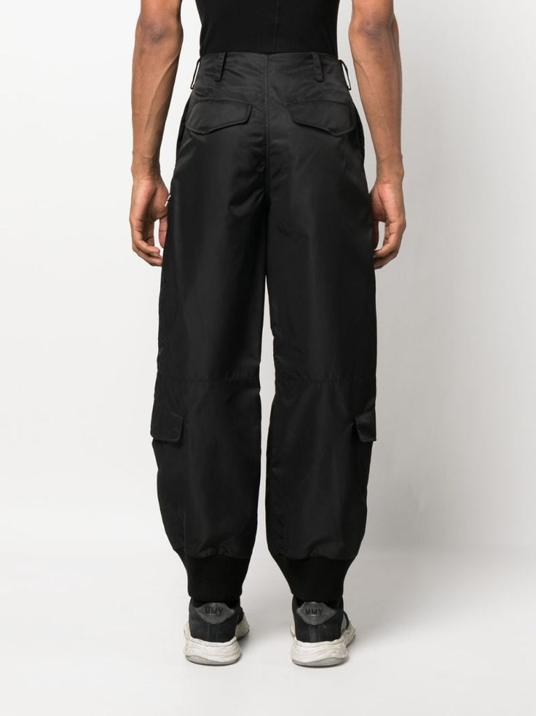 Black Zip-up Tapered Trousers