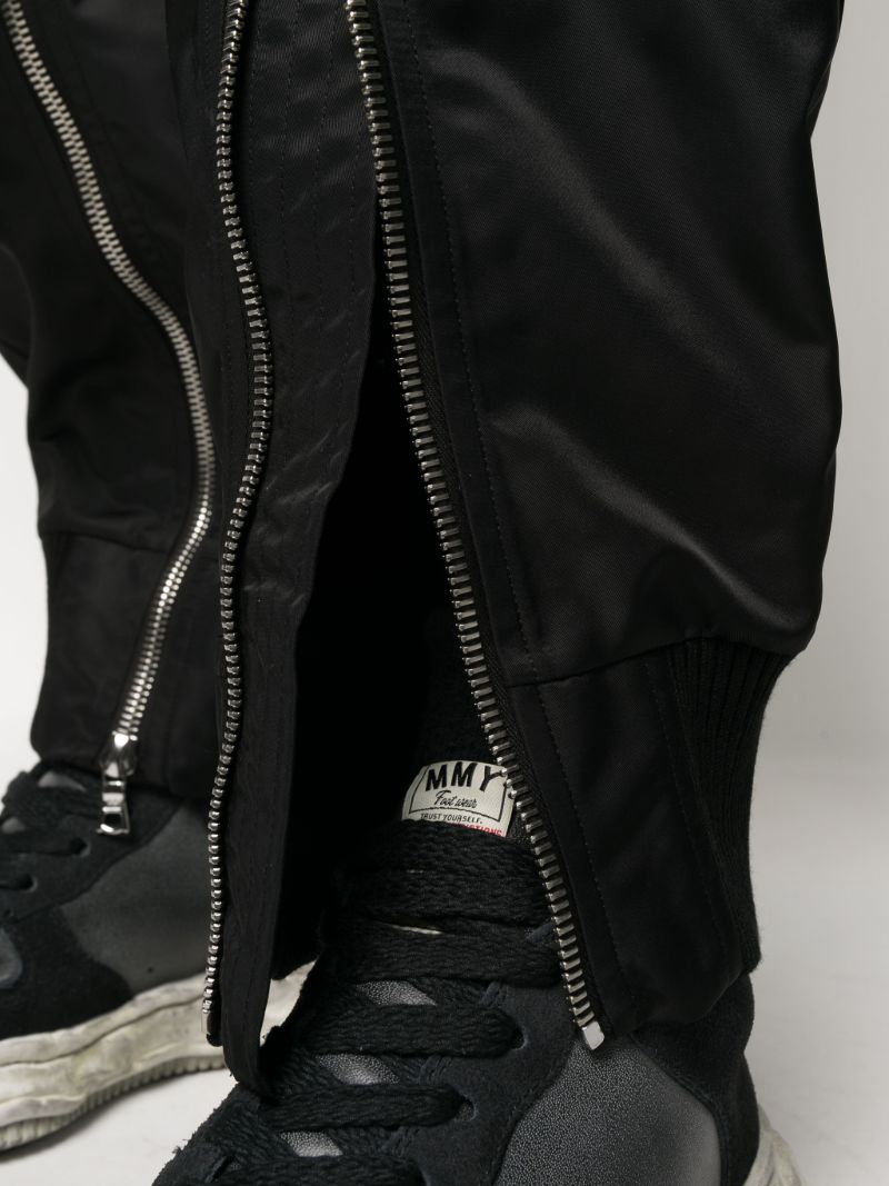Black Zip-up Tapered Trousers