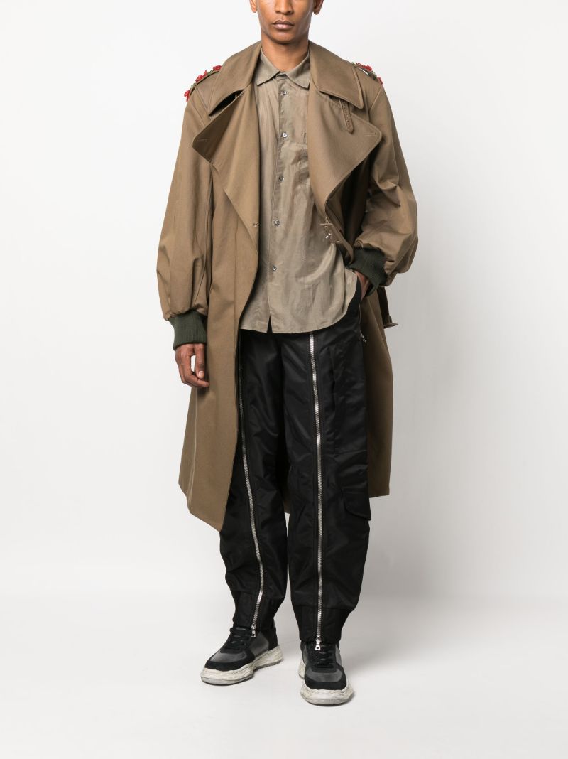 Black Zip-up Tapered Trousers
