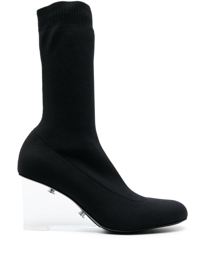 Black Shard 75 Leather Ankle Boots