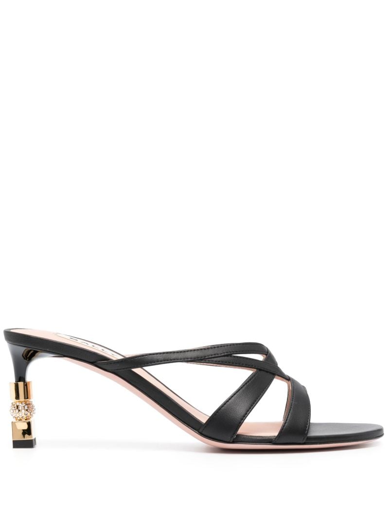 Black Carolyn 65 Snakeskin-effect Leather Mules