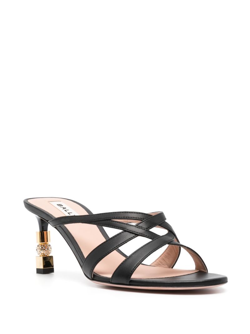 Black Carolyn 65 Snakeskin-effect Leather Mules