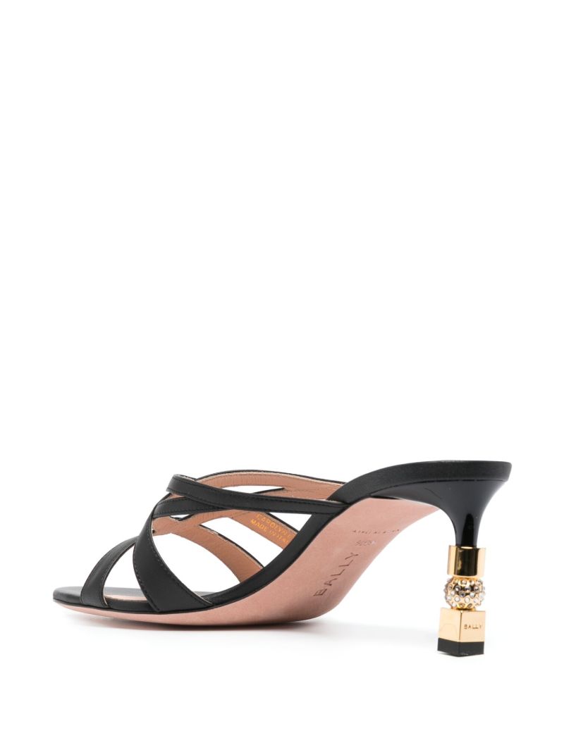 Black Carolyn 65 Snakeskin-effect Leather Mules
