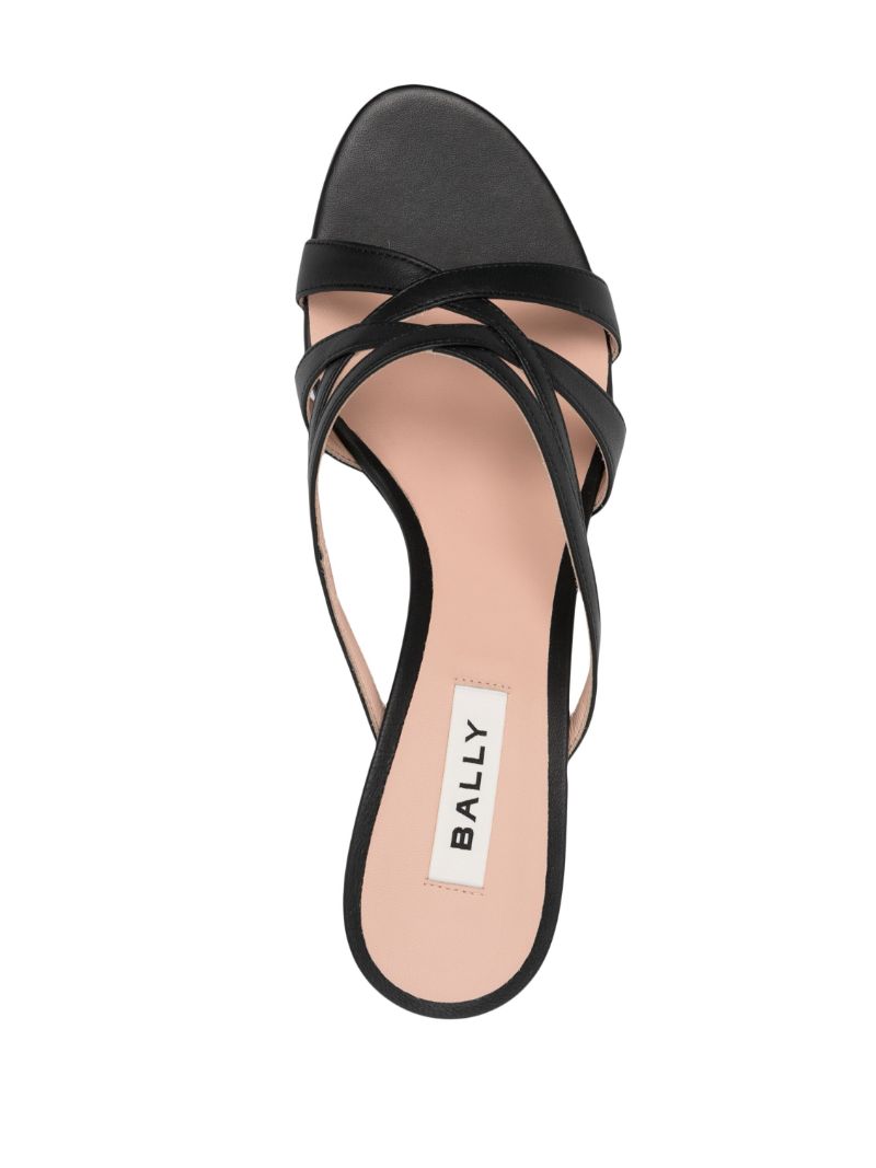 Black Carolyn 65 Snakeskin-effect Leather Mules