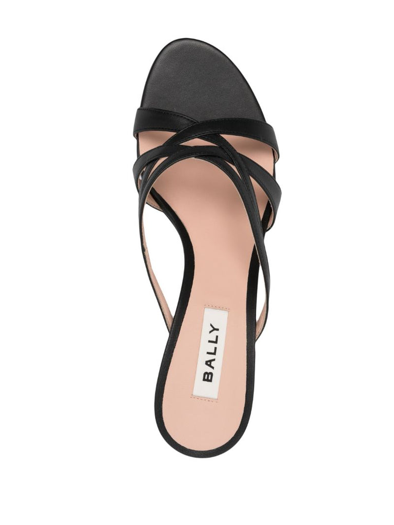 Black Carolyn 65 Snakeskin-effect Leather Mules