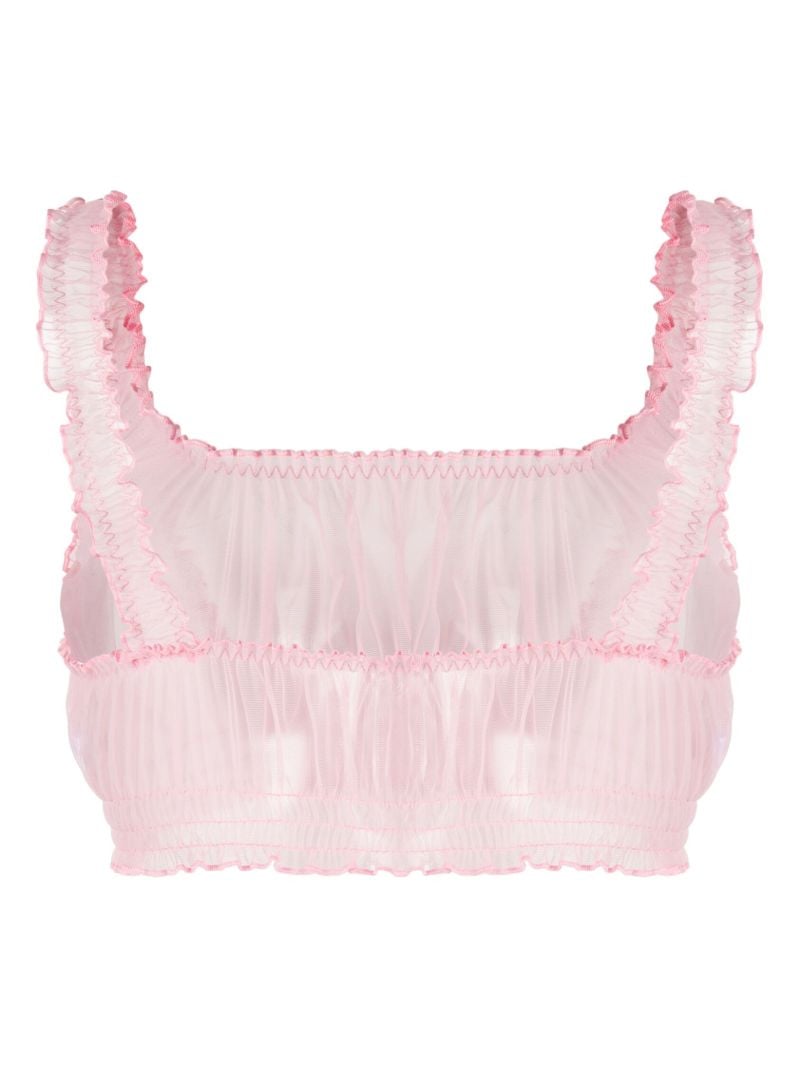 Pink Gathered Detail Bra