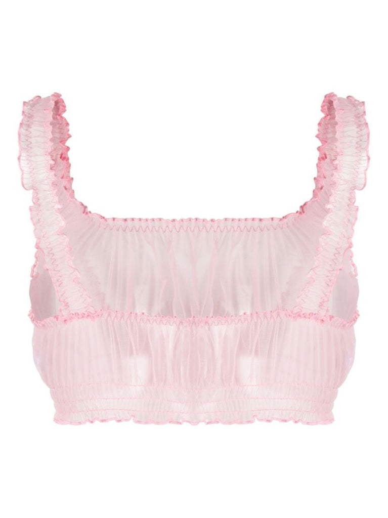 Pink Gathered Detail Bra