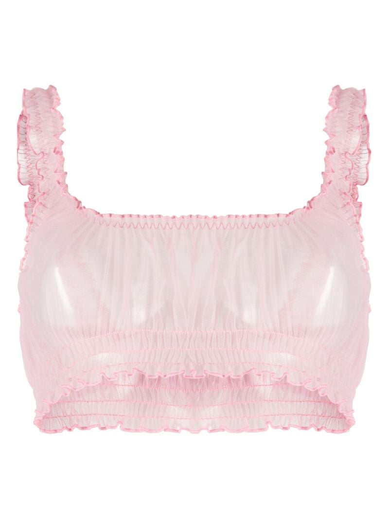 Pink Gathered Detail Bra
