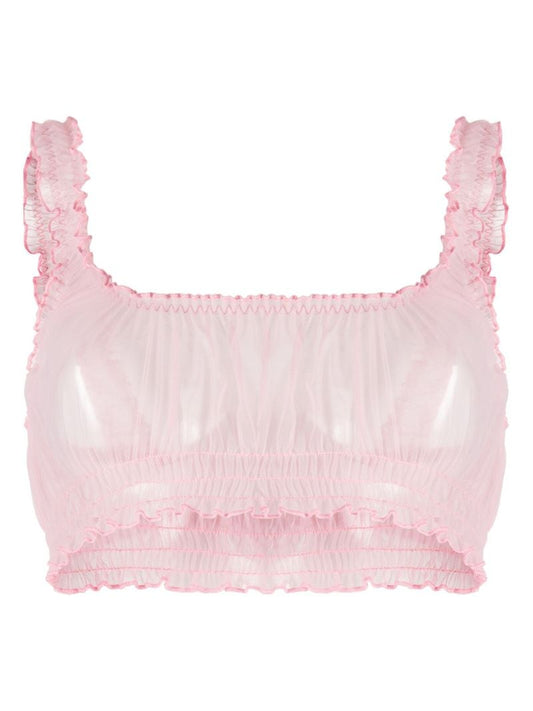 Pink Gathered Detail Bra