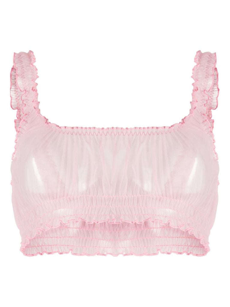 Pink Gathered Detail Bra