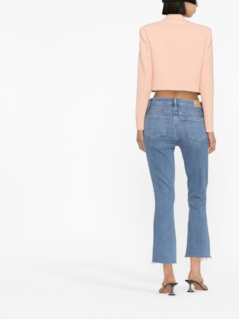 Blue Cropped Flared Jeans