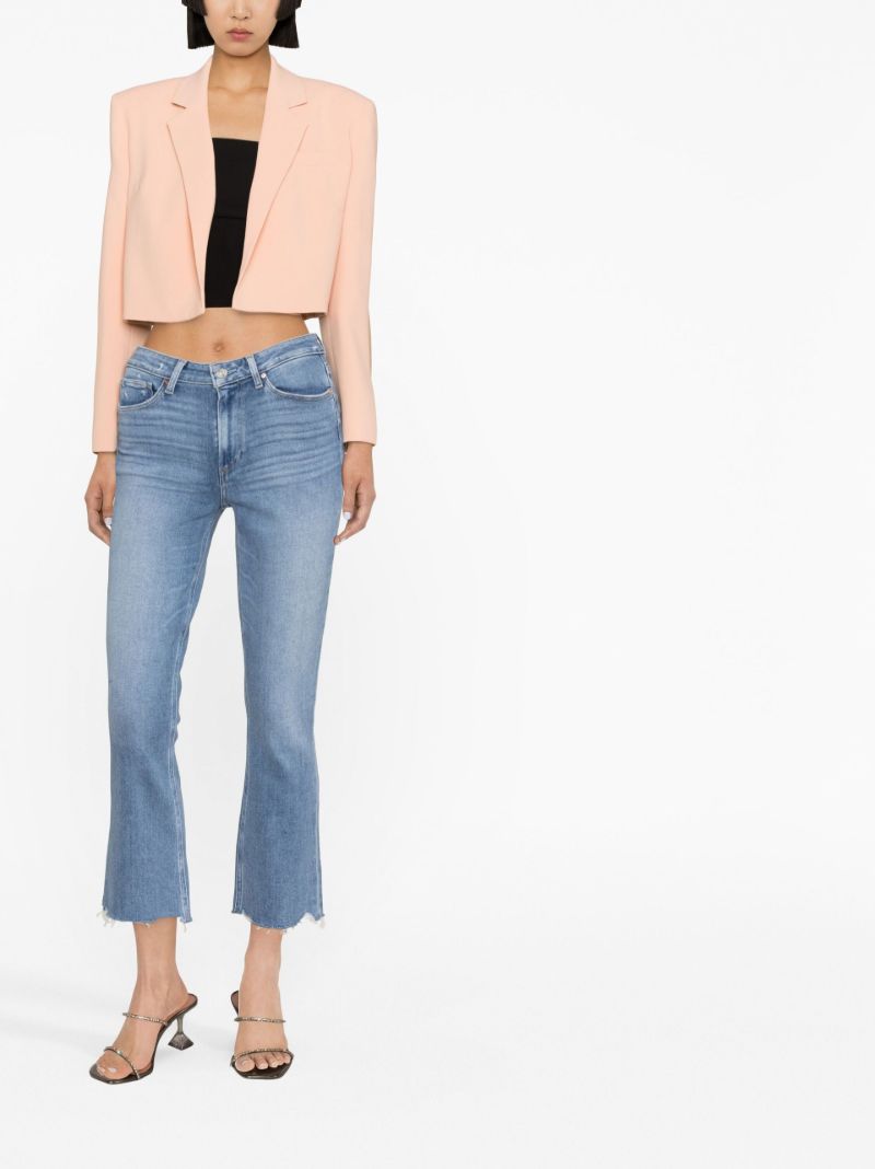 Blue Cropped Flared Jeans