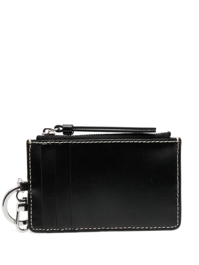 Black Logo Embossed Zip Cardholder