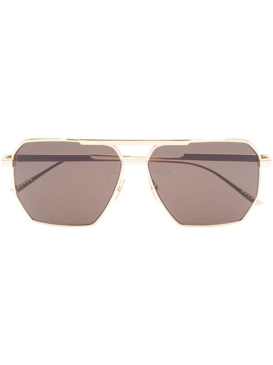 Gold-tone Pilot Frame Sunglasses