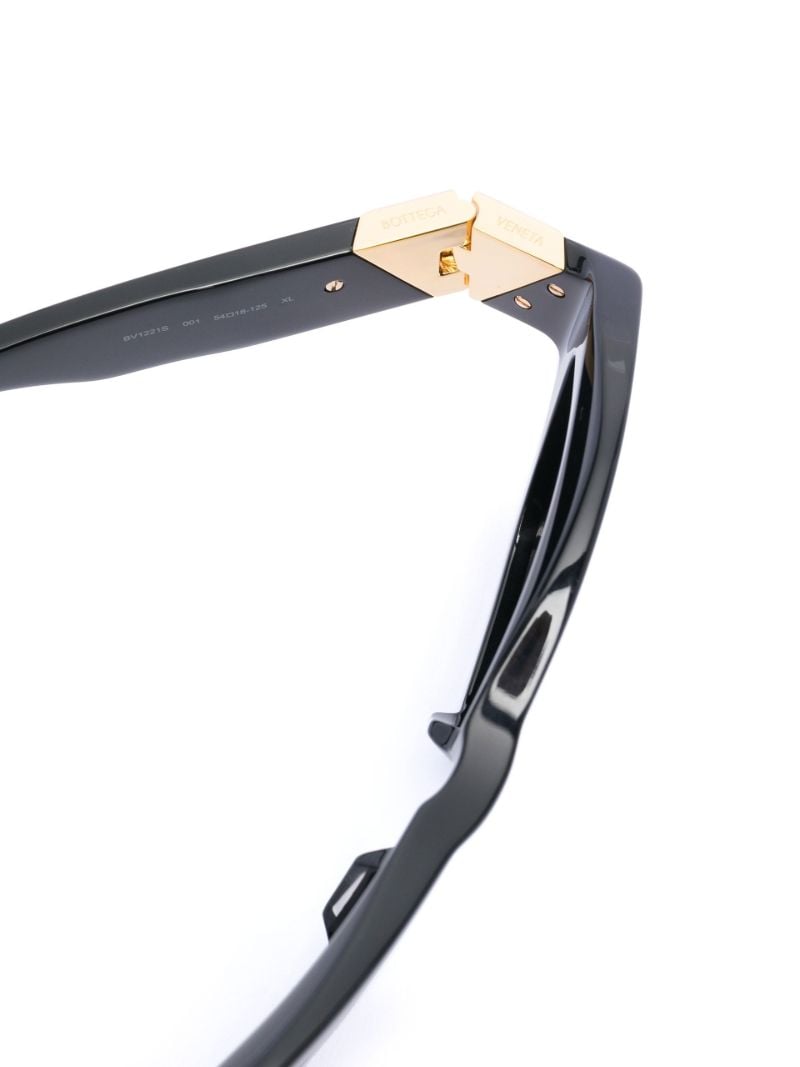 Black Acetate Hexagonal Sunglasses