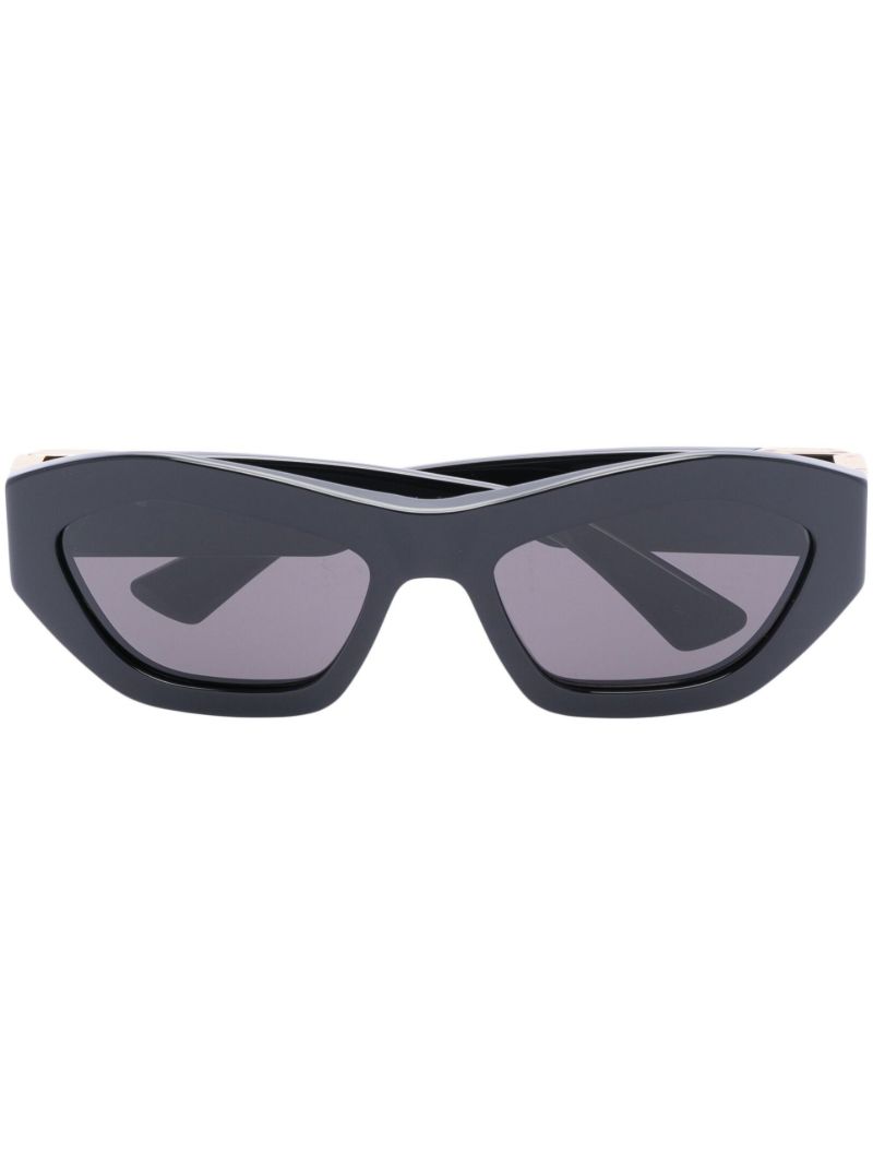 Black Acetate Hexagonal Sunglasses