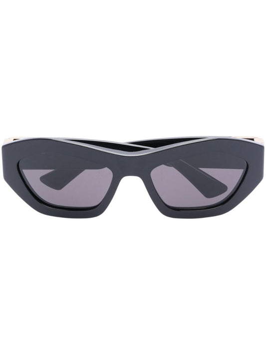 Black Acetate Hexagonal Sunglasses