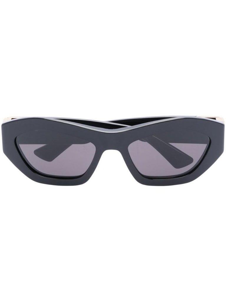 Black Acetate Hexagonal Sunglasses