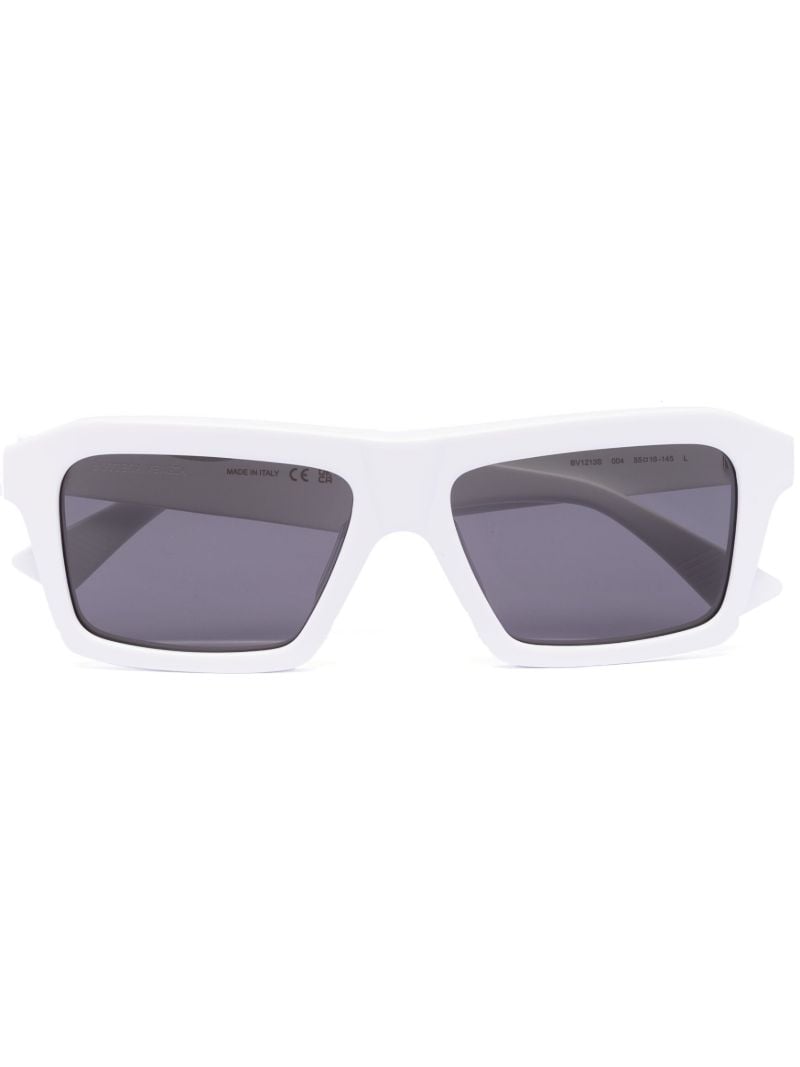 White Logo Plaque Square-frame Sunglasses