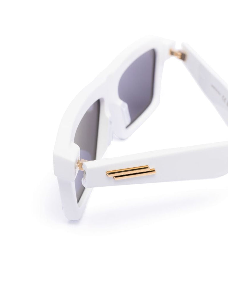 White Logo Plaque Square-frame Sunglasses