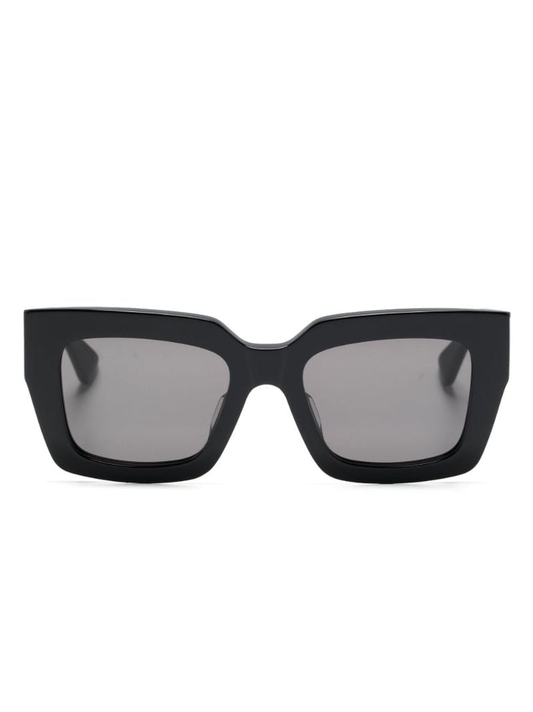Black Square-frame Logo-plaque Sunglasses