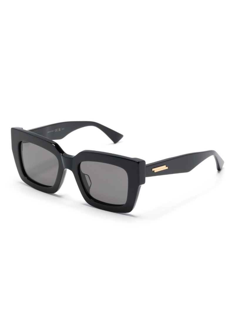 Black Square-frame Logo-plaque Sunglasses