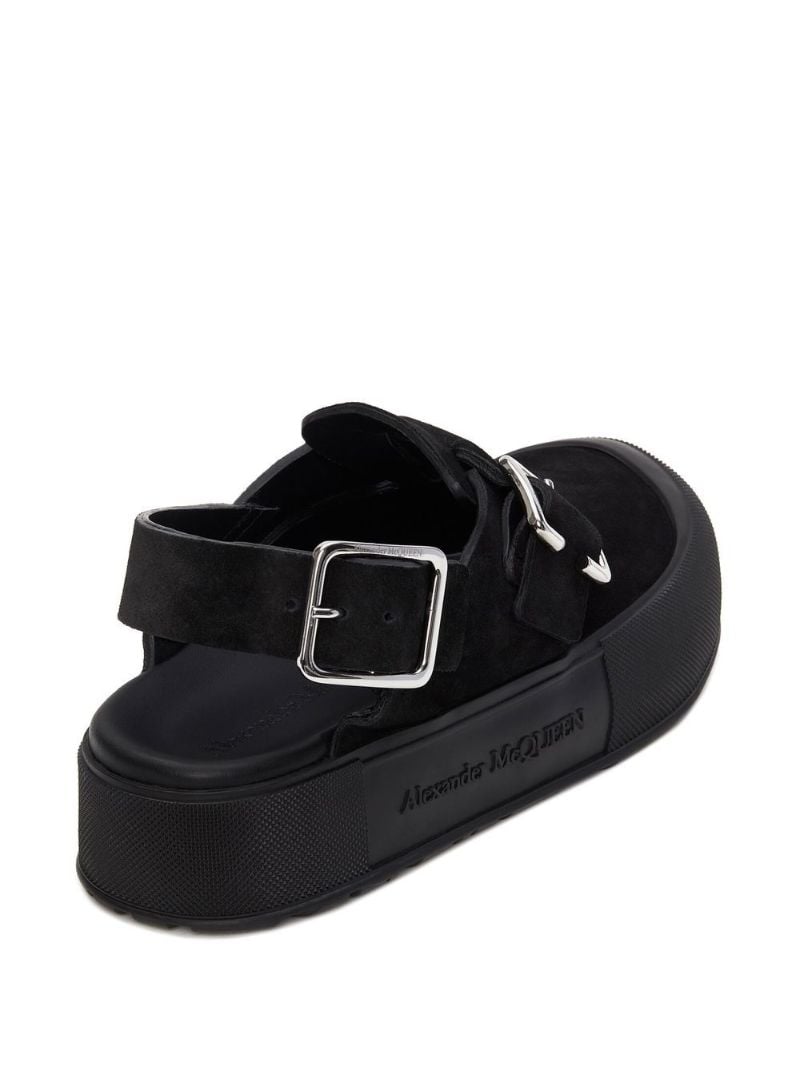 Black Mount Slick Suede Sandals