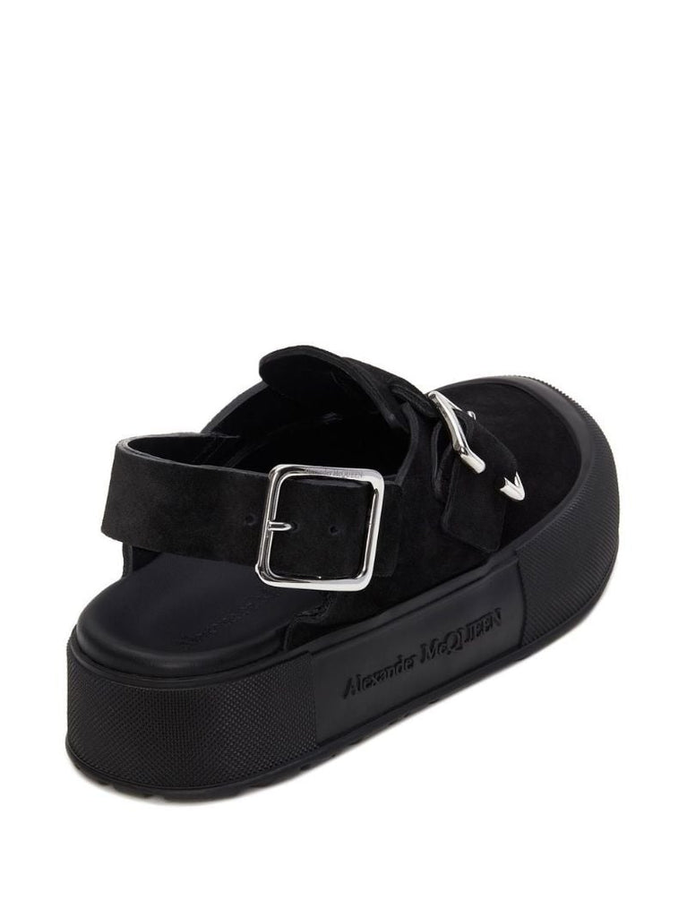 Black Mount Slick Suede Sandals